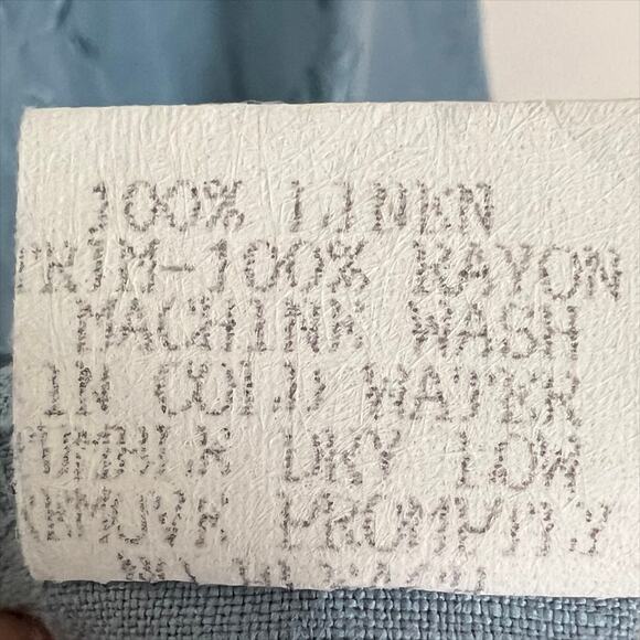 Vintage Johnny Was Light Blue Linen Sleeveless Embroidered Maxi Dress Large - Picture 10 of 10